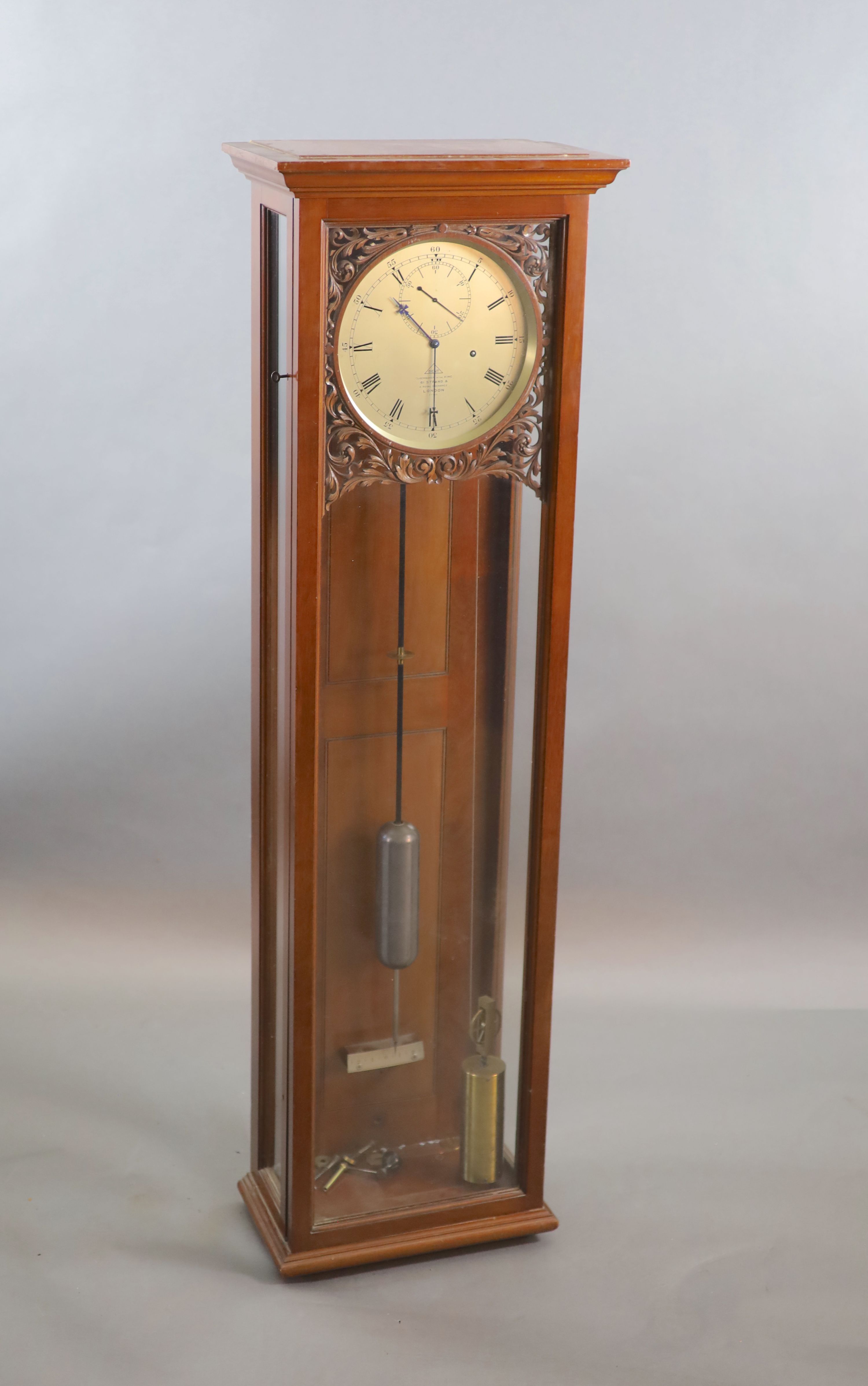 A Victorian mahogany cased regulator, height 60in.
